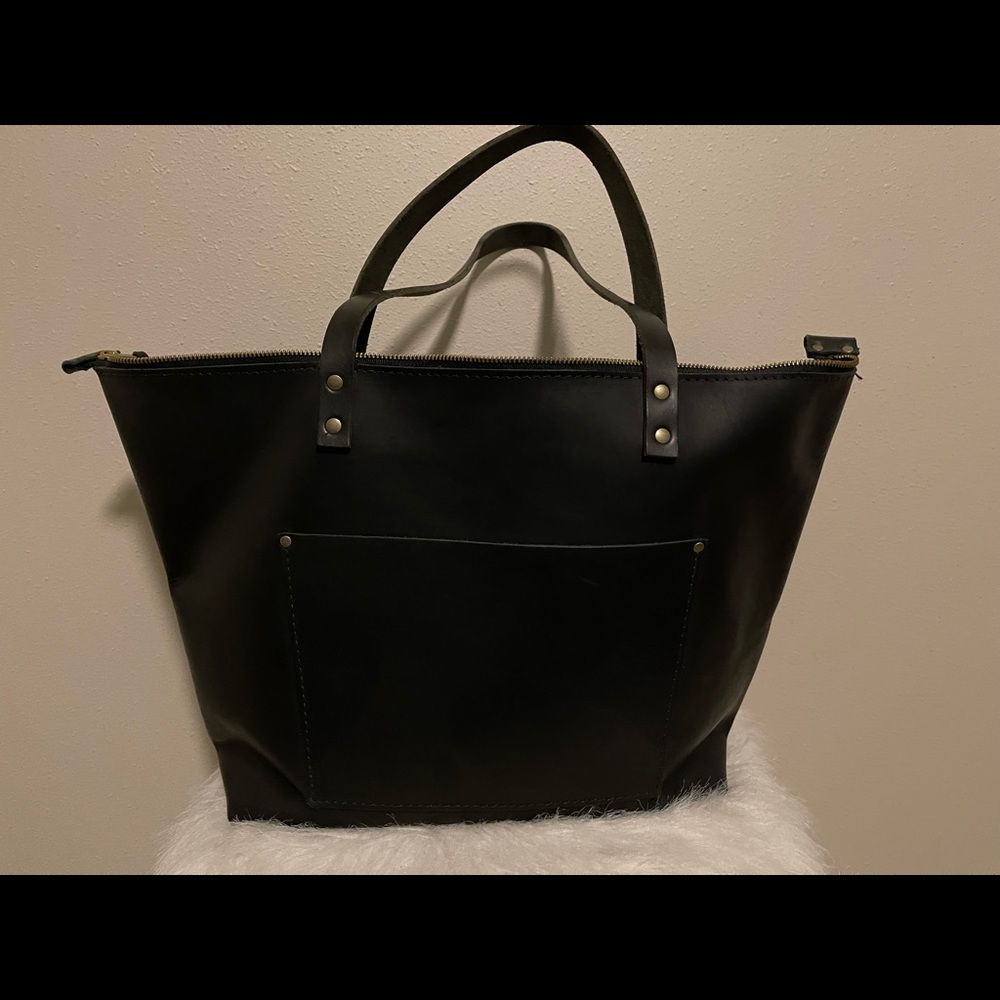 Portland Leather Goods oversized zip tote, black